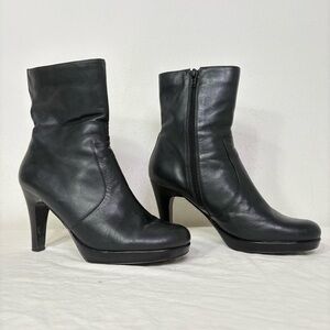 Nine & Co Vintage 90s Y2K Genuine Leather Platform Heeled Boots Booties 8.5